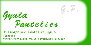 gyula pantelics business card